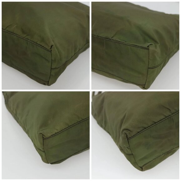 PRADA Shoulder Bag Nylon Khaki Silver Auth - Picture 15 of 16